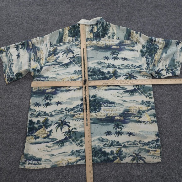 Tommy Bahama Shirt Mens Large Multicolor Silk Hawaiian Scenic Aloha Beach Print - Picture 5 of 7